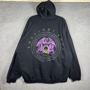 Queen Adam Lambert Rhapsody Tour 2019 Zip Hoodie Mens XXXL Black Rock Concert